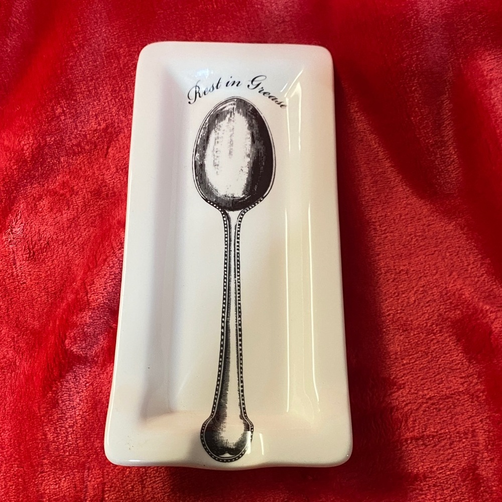 🤑3/$15🤑 Ceramic spoon resting while cooking (Rest in Grease with design spoon)